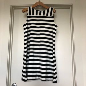 Black and White Striped Swing Dress
